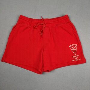 MAC MILLER Sweat Shorts Men Large Red Listen To K.I.D.S. Athletic Gym Workout EC
